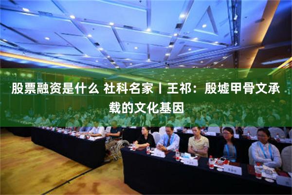 股票融资是什么 社科名家丨王祁：殷墟甲骨文承载的文化基因