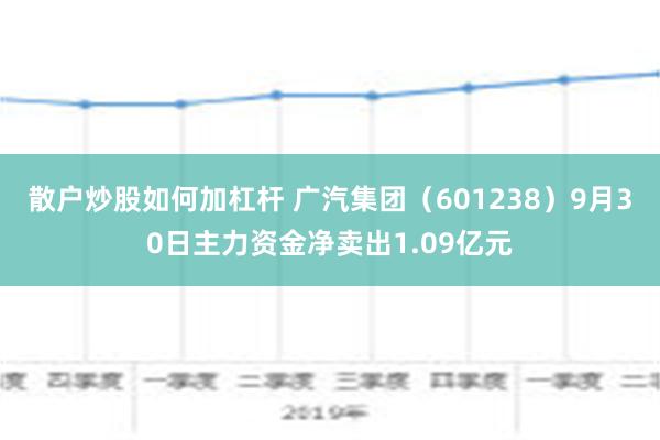 散户炒股如何加杠杆 广汽集团（601238）9月30日主力资金净卖出1.09亿元